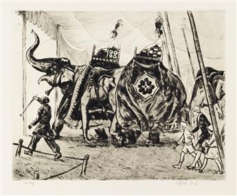 GIFFORD BEAL Three circus etchings.